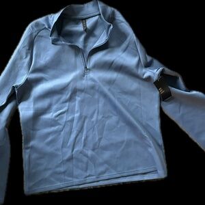 Brand New with Tags Men Blue Quarter Zip shirt